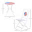 Ensemble de bistro 3 pièces, ensemble de patio pliant, mobilier d'extérieur avec table en mosaïque et chaises portatives, cadres en métal portatifs pour le 4 juillet Balcon, cour, piscine, porche, drapeau américain