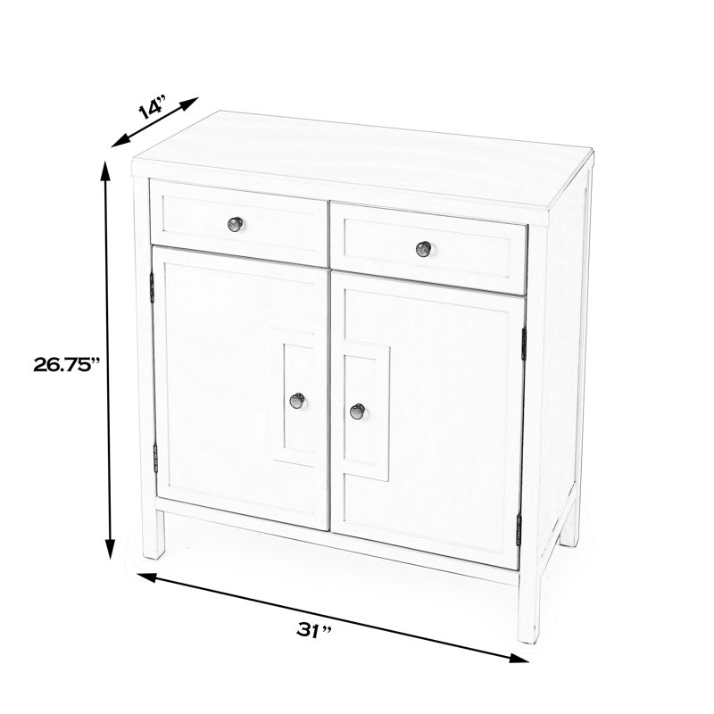 Imperial Console 2 Drawer Accent Cabinet, Gray
