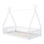 Lit simple pour maison simple avec clôture blanche - Bois de pin massif pour un garde-corps élégant et sécuritaire-1370496265