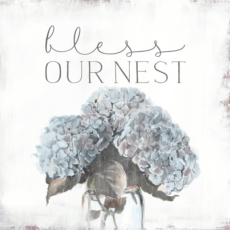 Bleour Nest Blue Hydrangea - Wrapped Canvas Painting, 51cm H x 51cm W x 3.8cm D