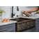 33" Hammered Copper Kitchen Apron Single Basin Sink w/ Scroll Design and Apron Front Nickel Background with Matching Drain and Accessories