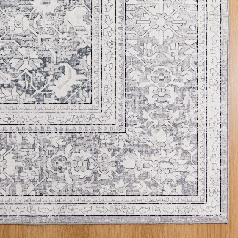 Tapis délavé à la machine vintage lavable à la machine Cynthia, Rectangle 4pi x 6 pi
