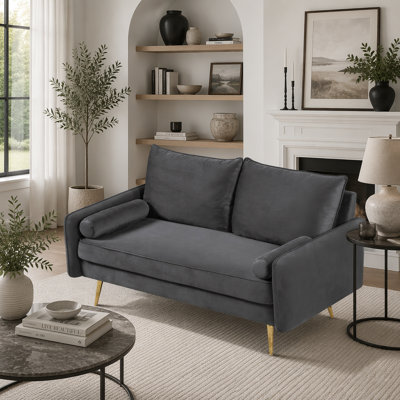 Causeuse moderne en velours 2 places