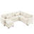 L-Shaped Chenille Sectional With 7 Seats, Storage, Beige, 97 Inch For Living Fabric Storage , Beige Room