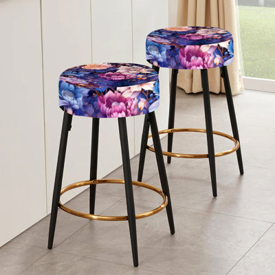 Ensemble de 2 tabourets de bar célestes pivoines bleues Stellar Pure