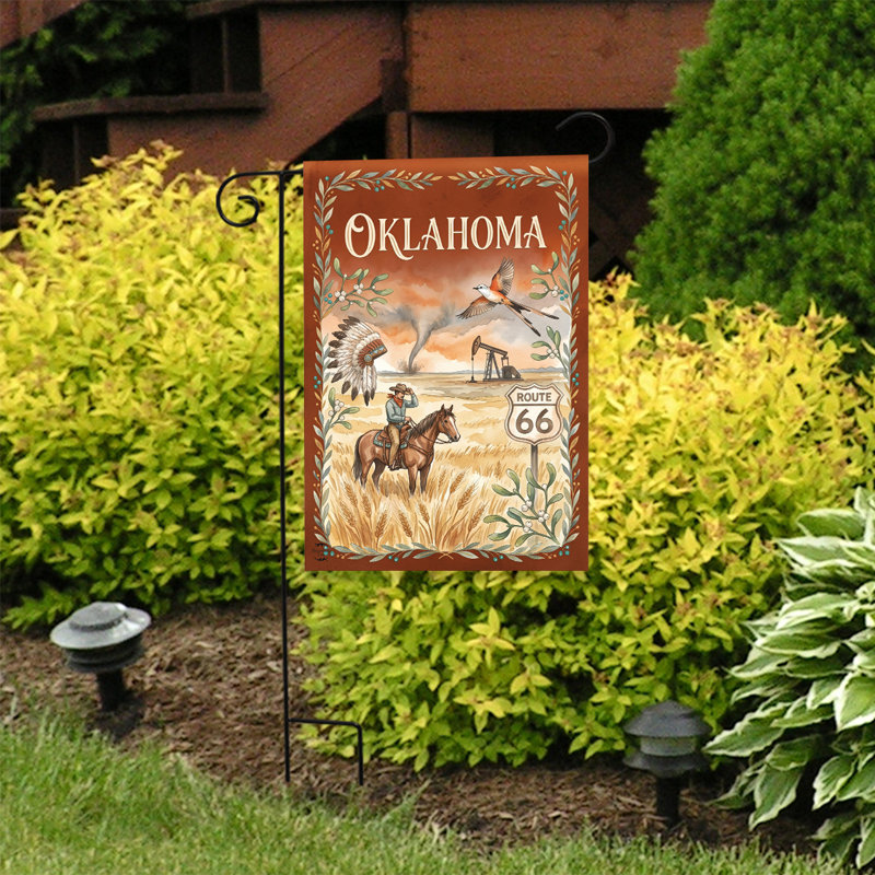 Oklahoma State Pride Garden Flag 12x18