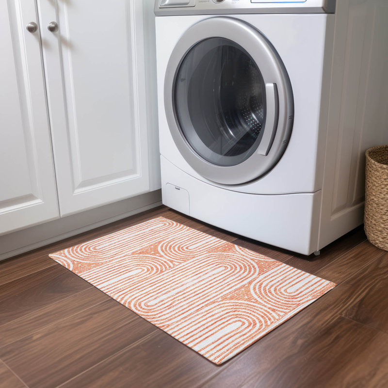 Kinslee Flatweave Washable Geometric Indoor / Outdoor Rug, Rectangle 1'8" x 2'6"