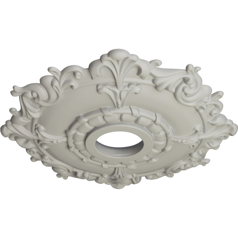Endurathane Amelia Ceiling Medallion, 19 5/8"OD x 3/4"P (Fits Canopies up to 2 3/8"), Hand-Painted Stone Hearth Finish