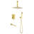 1-Spray Patterns 16 In. Dual Fixed And Handheld Shower Head With Bathtub Faucet 2.5 GPM In Brushed Gold