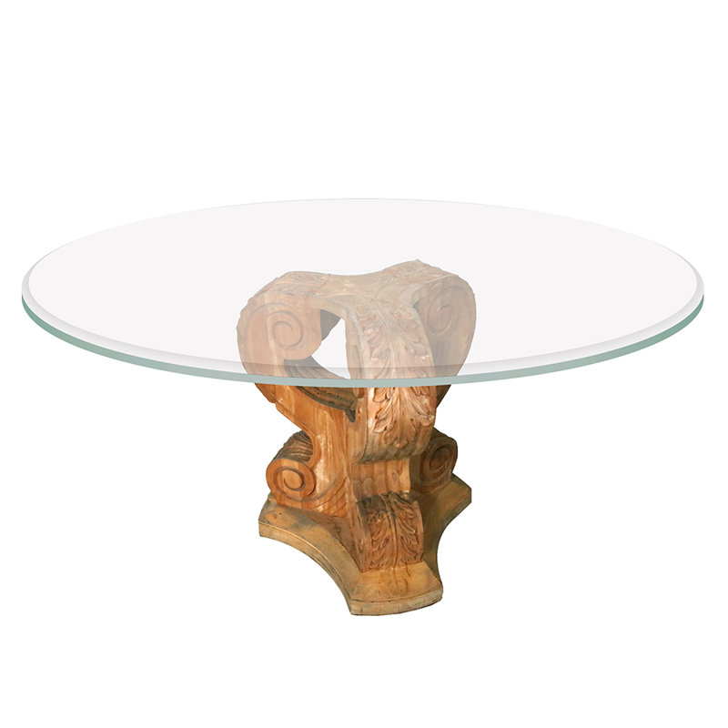 Esean Greco-Roman Style Glass Top Table Base