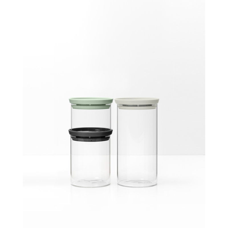 Brabantia Stackable Glass Jars, Set of 3