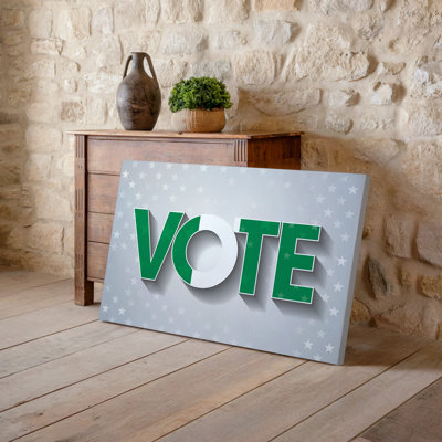 Canvas Create A Visually Striking Graphic Featuring The Word VOTE In Wall Art Bold Three Dimensional Letters The Letters Should Be Canvas Wall Art