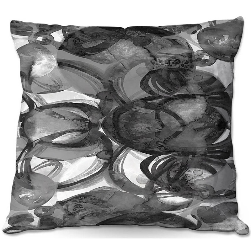 Coussin décoratif de canapé final eclipse, 18 po x 18 po, Gris / noir / blanc