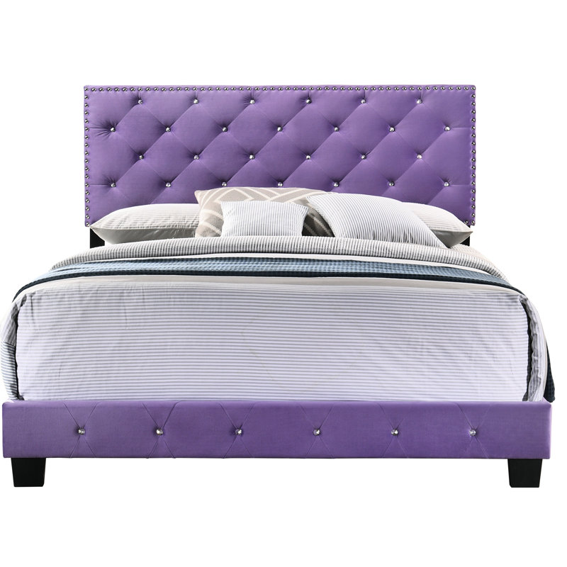 Lit mauve à base de matelas mauve - 48 po, grand 48 po, assemblage requis