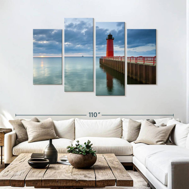 Aletra - phare rouge de Milwaukee, H 54 po x l 84 po