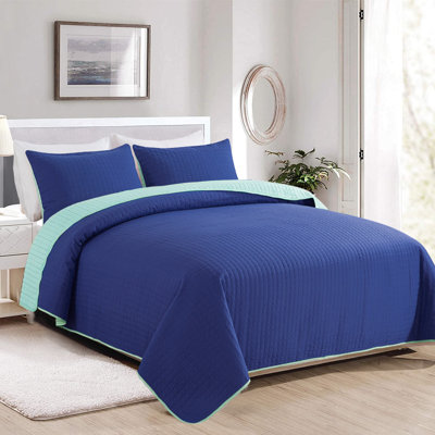 Ensemble de courtepointe réversible en microfibre 3 pièces A-QSM072020001