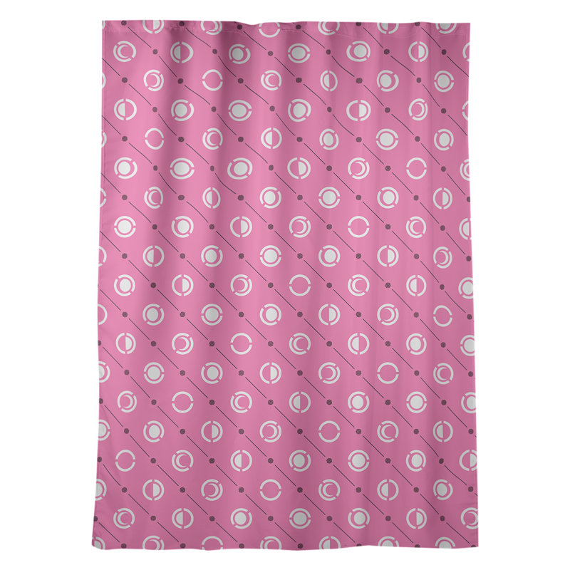 Panneau de rideau simple obscurcissant et isolant avec passe-tringle classique Moon phases, Rose/noir