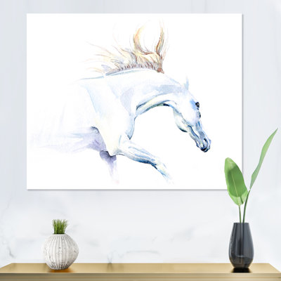 Cheval blanc - peinture sur toile