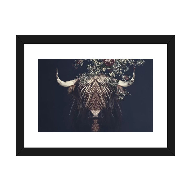 «Highlander II» par Wouter Rikken - impression d'art graphique, Papier encadré noir, H 24 po x l 32 po x P 1 po, Blanc