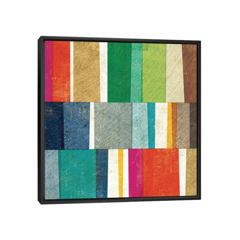 " Colourful Abstract " by Michael Mullan, 18" H x 18" W x 1.5" D, Black Framed Canvas, No Mat