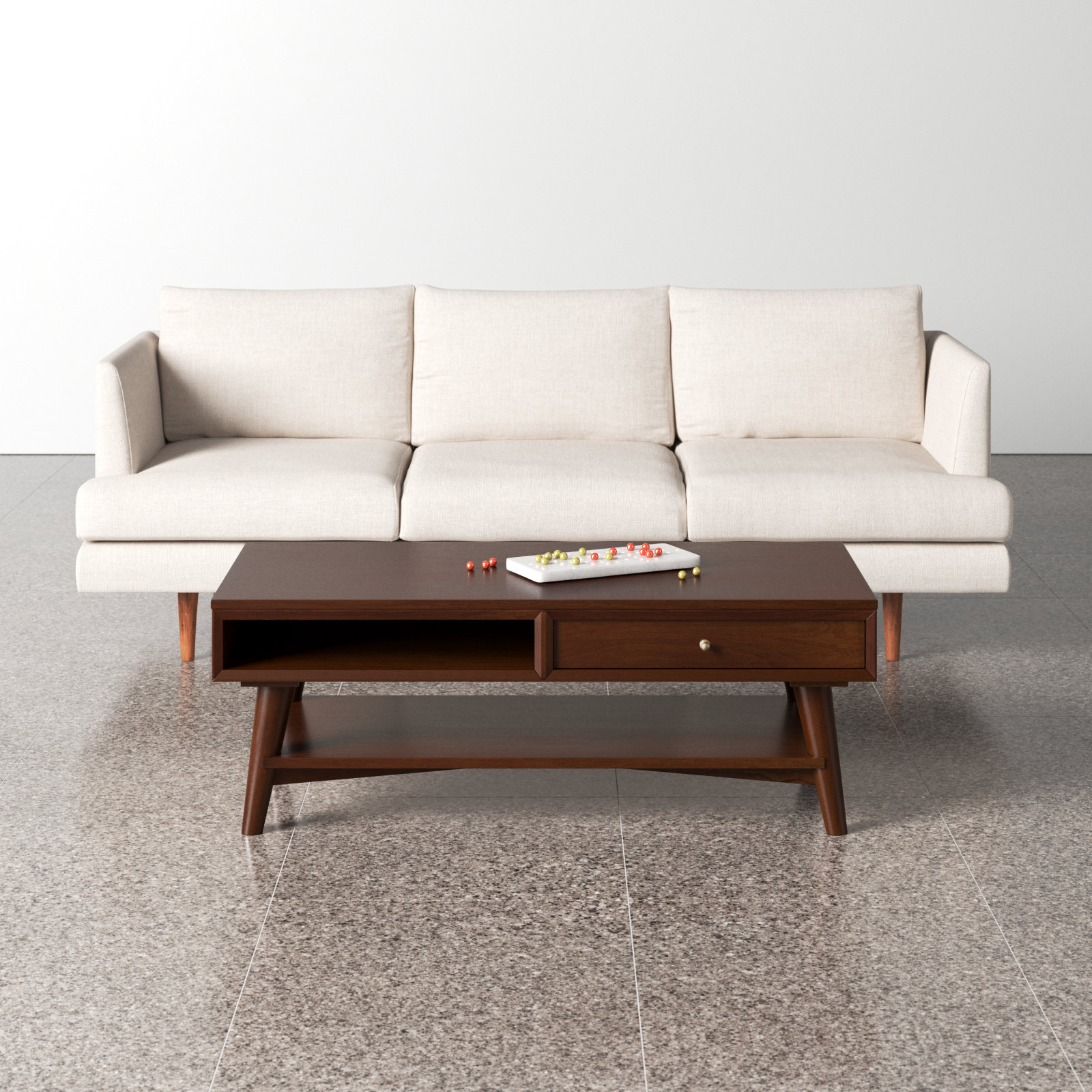 Williams 48" Mahogany Storage Coffee Table, Walnut