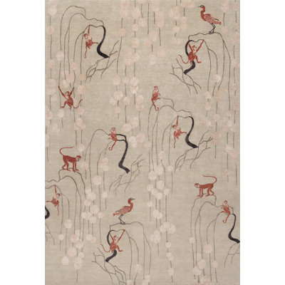 Saru Area Rug in Taupe/Walnut/Ivory