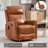 Genuine Leather Heat Massage Manual Recliner Chair With Rocker And Swivel For Living Room-1789759960