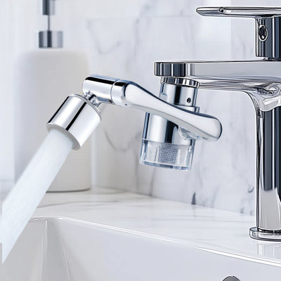 1080°Rotate Faucet Extender Aerator Water Filter with 8 Free Cartridges Two Spout Mode