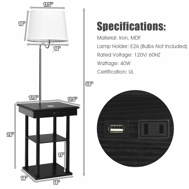 Lampe de table sur pied 24 po