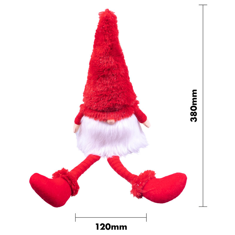 Cheve Christmas Stuffed Holiday Accent, Red