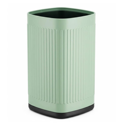 Metal Smal Bathroom Trash Can, 2.6 G/ 10 L, Waste Basket, Green | Metal Casing, Waterproof, Sturdy and Drop-resistant, Open-Top, Non-Slip Base, for Bedroom, Living Room, Office, Bathroom