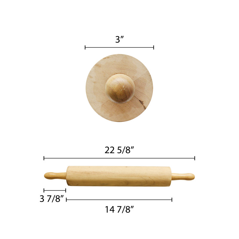 Pin roulant en bois thunder group inc., L 15 po x l 3 po