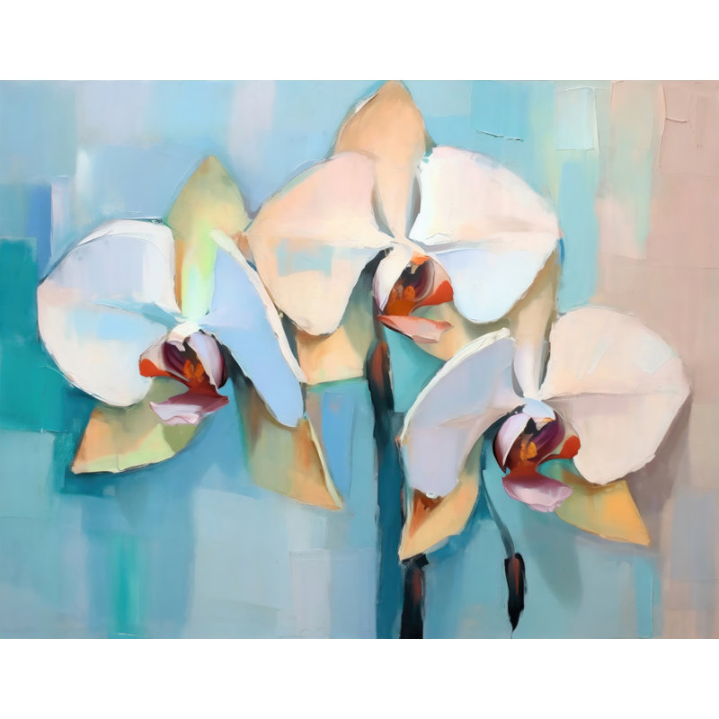 "Orchidée 1" sur toile, H 20 po x l 24 po