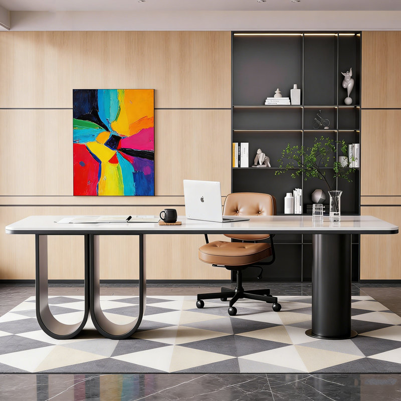 Luxury-modern desk, 29.53" H x 70.87" W x 31.5" D