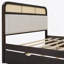 Grand lit plateforme en bois avec lit gigogne et 2 tiroirs, espresso