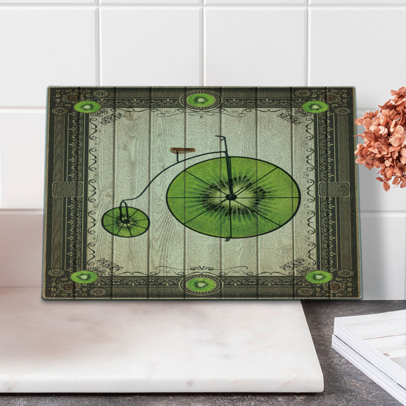 Planche à découper en verre trempé Ambesonne Kiwi