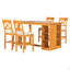 Ensemble de table de salle à manger à hauteur de comptoir en bois massif avec tablettes de rangement à 3 niveaux, chaises de salle à manger rembourrées pour 4-1784097718-1784097717-1784097716