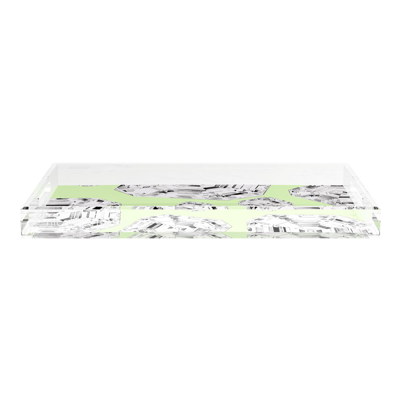 Decorative Tray, 22.5"W x 14.5"D x 2"H, Lime