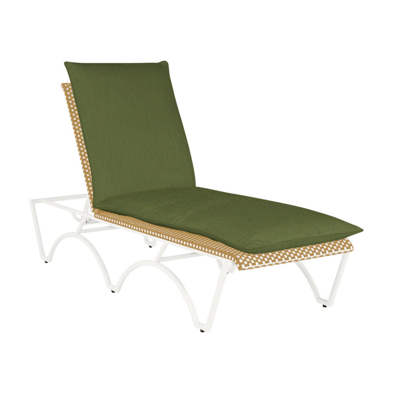 Savoy 81" Long Reclining Single Chaise with Cushions, Chalk/White/Natural, No Welt, Tweed Toffee