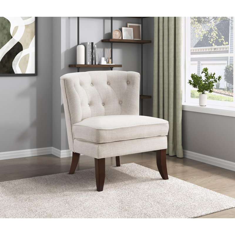 Fauteuil d'appoint rembourré capitonné Upholstery, Beige