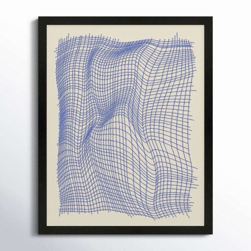 Nets 1 par Jacques Pilon - Art mural encadré, Papier avec cadre noir simple, H 30 po x l 24 po x P 1,25 po
