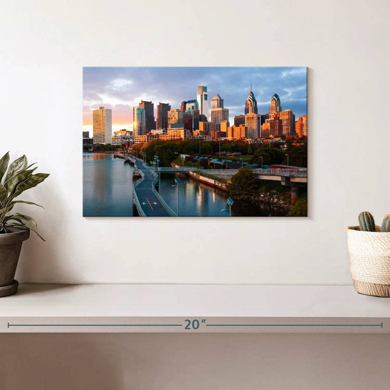 Philadelphie, promenade et horizon, H 8 po x l 12 po