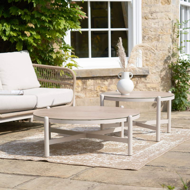 Aris Round Steel Outdoor Coffee Table - 98 cm W 98 cm D
