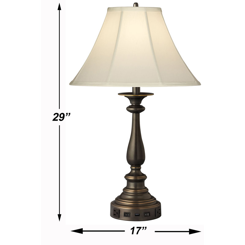 Traditional Madison Bronze Metal USB Table Lamp