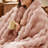 Solid Color Luxury Wavy Bubble Faux Rabbit Fur Fleece Throw Blanket for Couch & Bed,Pink,50''x60''.-124874205-124874207