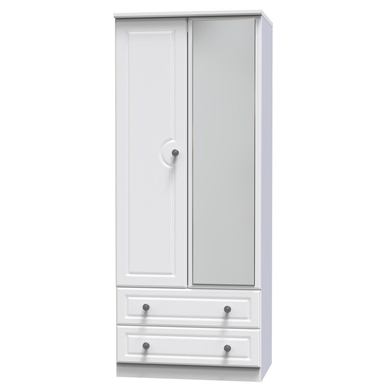 Cloninger 2 Door 2 Drawer Wardrobe, White