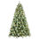 Arbre de Noël artificiel pré-éclairé avec pommes de pin givrées