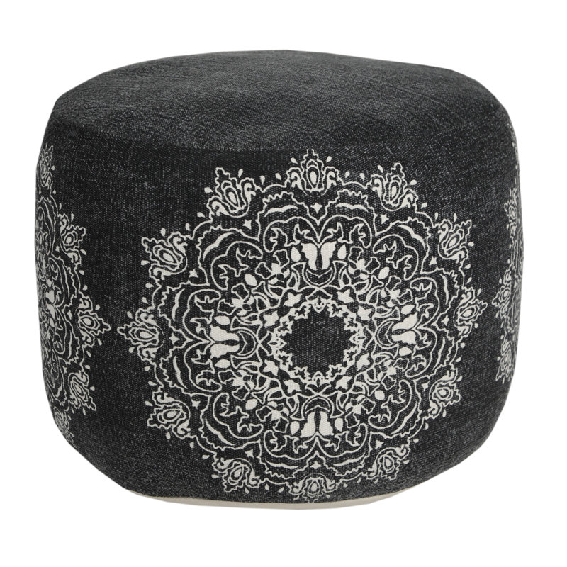 Handmade Cotton Upholstered Petite Ottoman Pouf