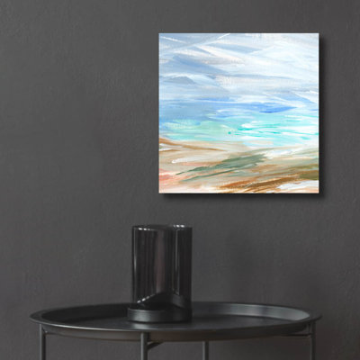 «Sand Strokes 1» par Annie Warren, art mural en verre, 12 po x 12 po
