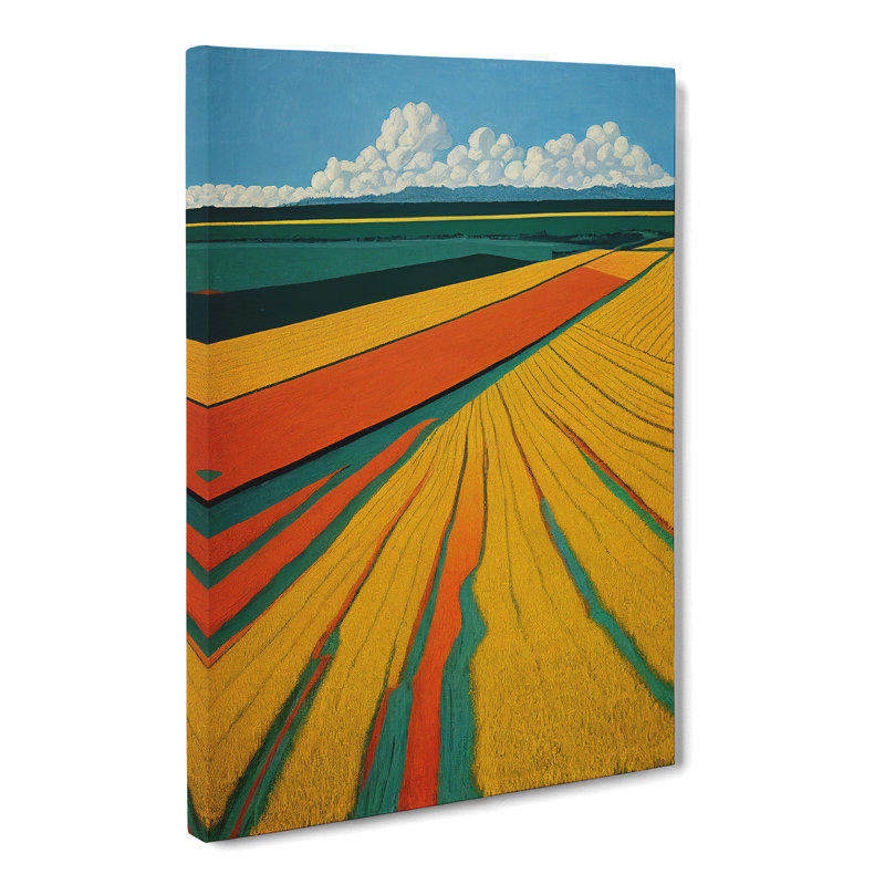 CAN-V0523-2871X Wheat Field Stripes Vol.2 1 Piece Wrapped Canvas Wall Art, 50cm H x 35cm W